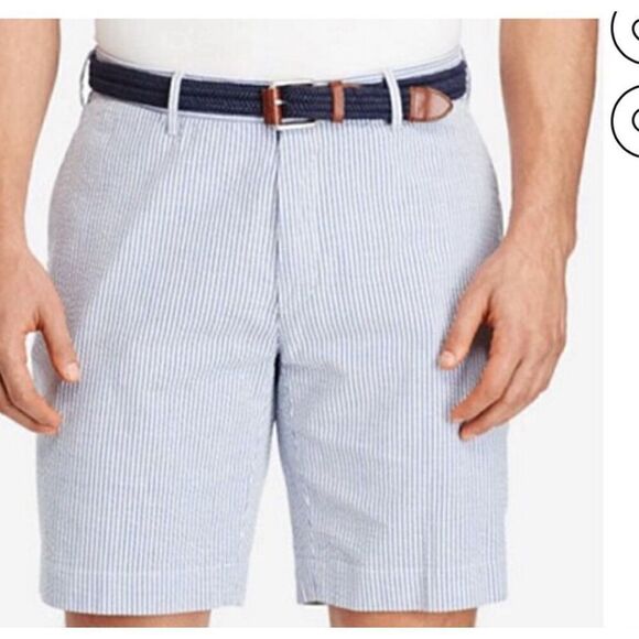 Vineyard Vines Club Short, Men’s Size 32 Blue / White Striped Seersucker Chino S - Picture 2 of 9
